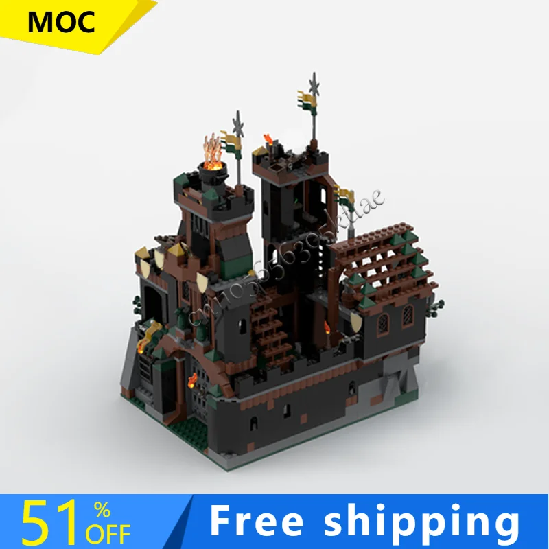 

New 306PCS MOC-7947 Extension Black Knight's Castle Model Building Block Display Toys Assembly Creative Christmas Birthday Gifts
