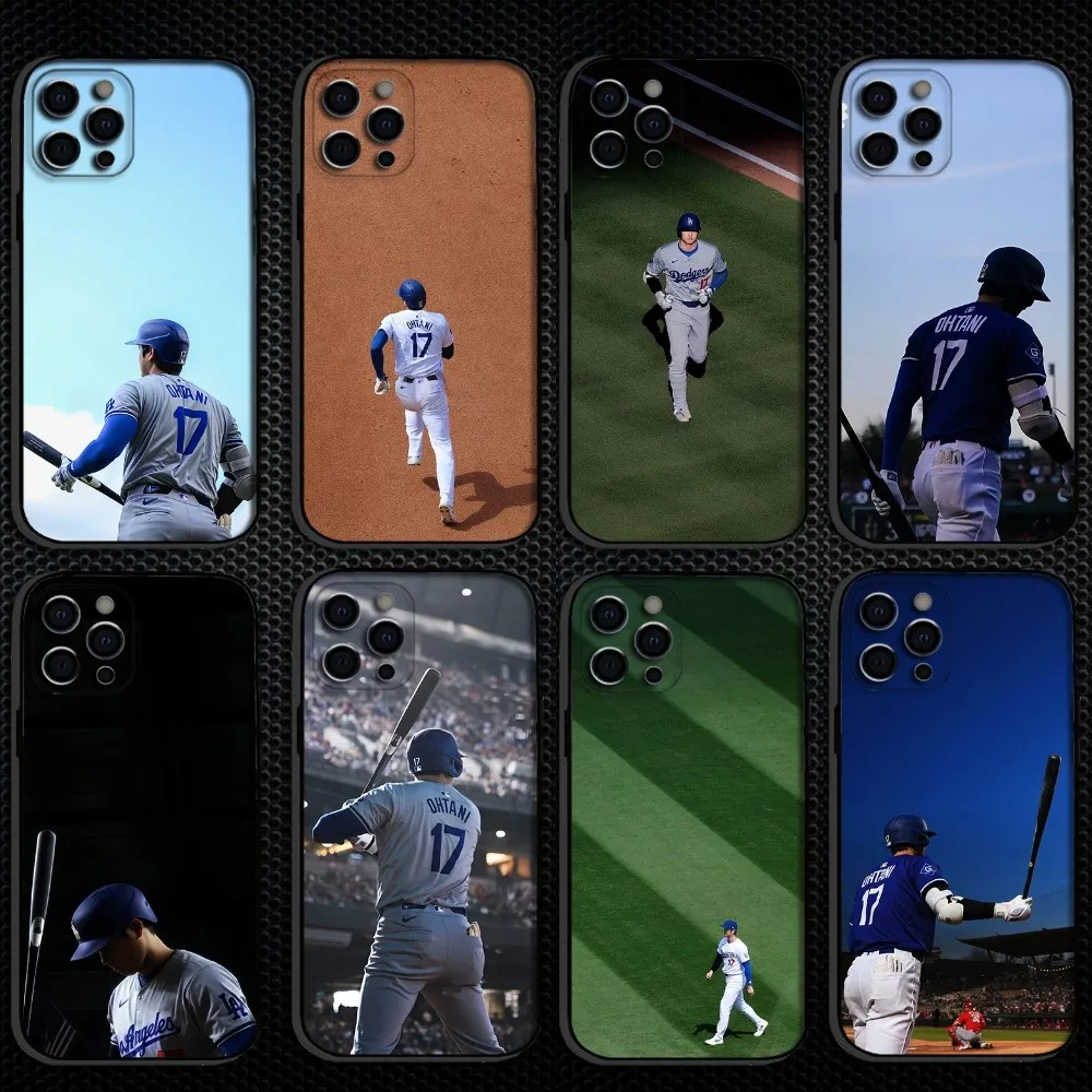 

baseball player otani Phone Case For iPhone 16,15,14,13,12,11 Plus,Pro Max, Soft Silicone Black Cover