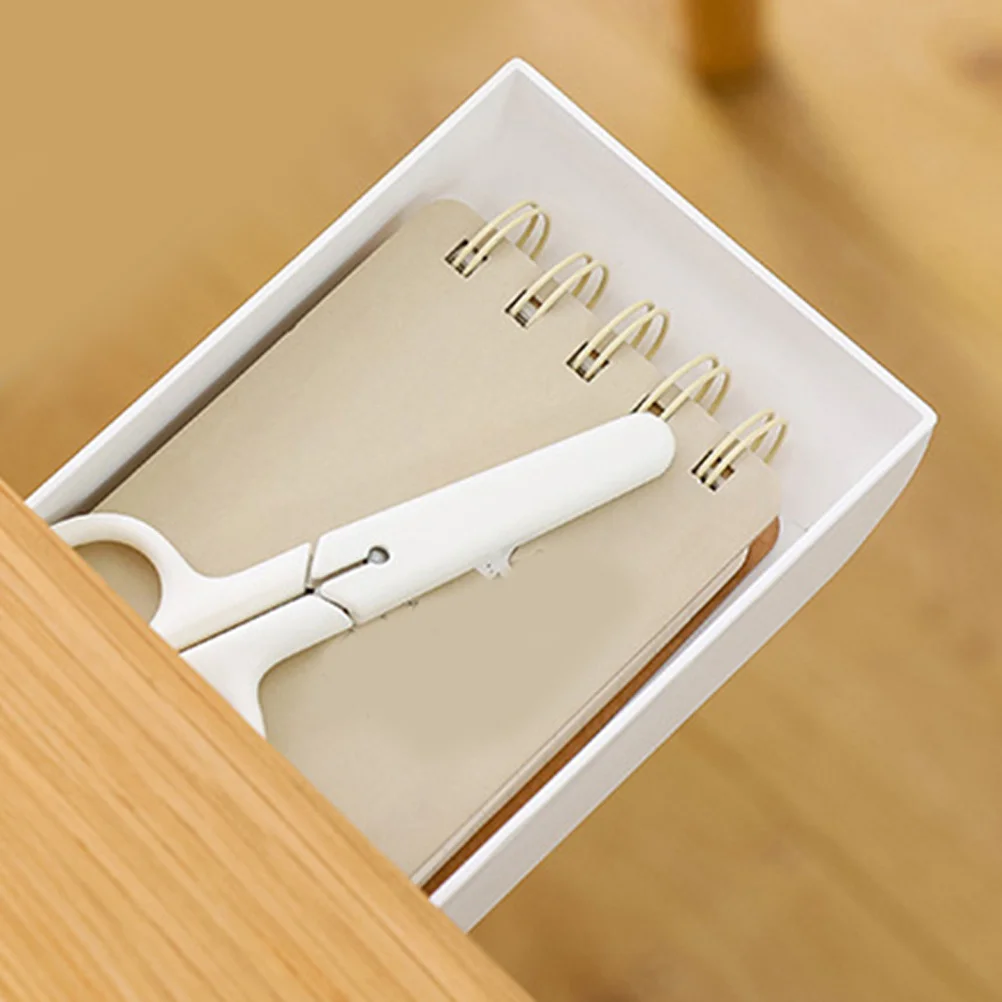

2pcs Under Table Storage Box Abs Sticky Drawer For Stationery Pen Organizer Student Desk Home School Use Plastic Pencil Holder