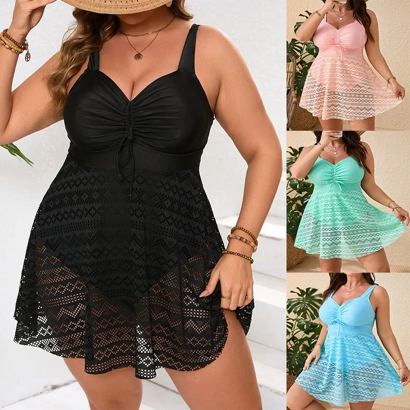 

Tankini One Piece Swimsuit Women Plus Large Size Swimwear Female Bathers Bathing Swimming Swim Suit Beachwear 4XL