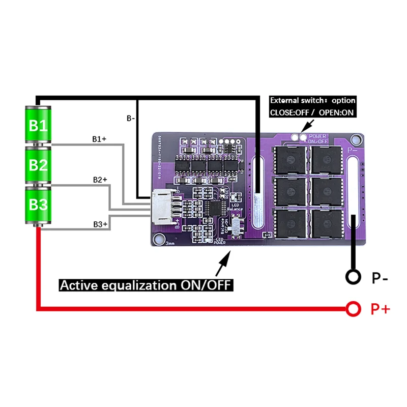 12.6V 14.6V BMS 4S 3S 120A with 1.5A Active balance current for Lipo/Lifepo4 Battery Pack