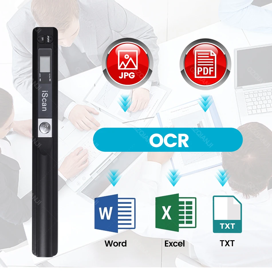 A4 Document Portable Scanner New Creative Handheld Mobile Portable iScan 900 DPI USB 2.0 LCD Display Support JPG / PDF Format