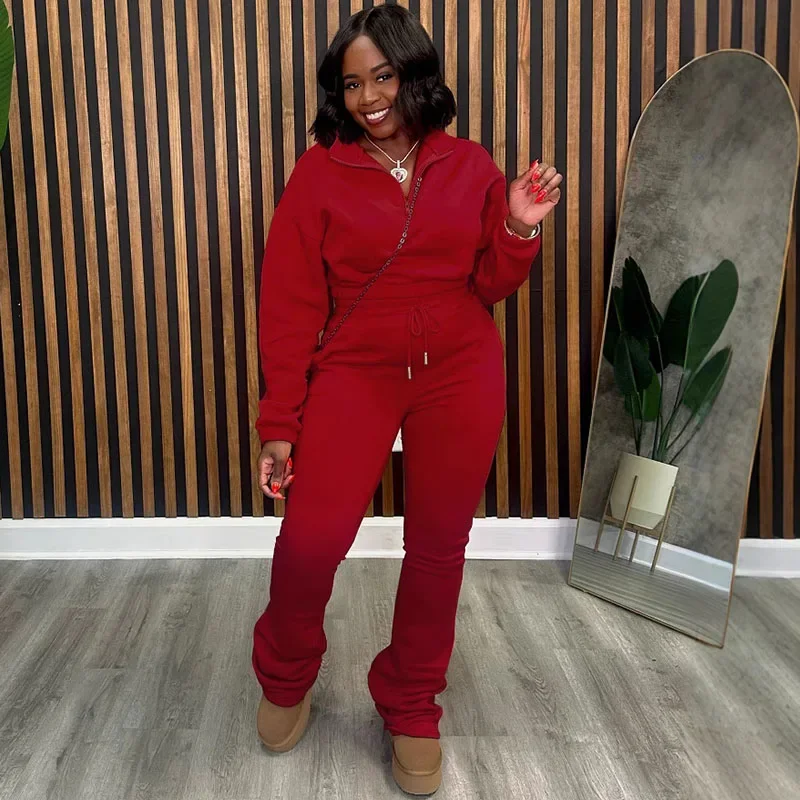 Solides, lässiges Trainingsanzug-Set für Damen, zweiteiliges Set, sportliches Langarm-Sweatshirt, Oberteil und Jogginghose, Jogger, Workout-Trainingsanzüge