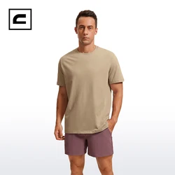 CRZ YOGA Économie athlétiques pour hommes, Économie confortables à manches courtes, vaccage rapide, Entraînement, Course à pied, Gym, Y-Shirts