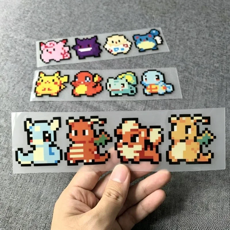 Pokemon Pixel Stickers Pikachu Charmander Bulbasaur Squirtle Jigglypuff Gengar Dratini Waterproof Anime Toys for Car Decal