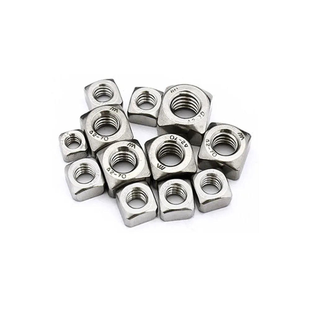 10-50pcs Square Nuts M3-M12 A2-70 304 Stainless Steel Nut Din557 Standrad Moisture Corrosion Resistance Square Lock Nut