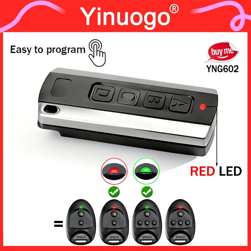 

433,92 МГц с подвижным кодом, пульт дистанционного управления для гаражных ворот YNG602 для SPACE SP2, пульт дистанционного управления SPACE SP4, ручной передатчик