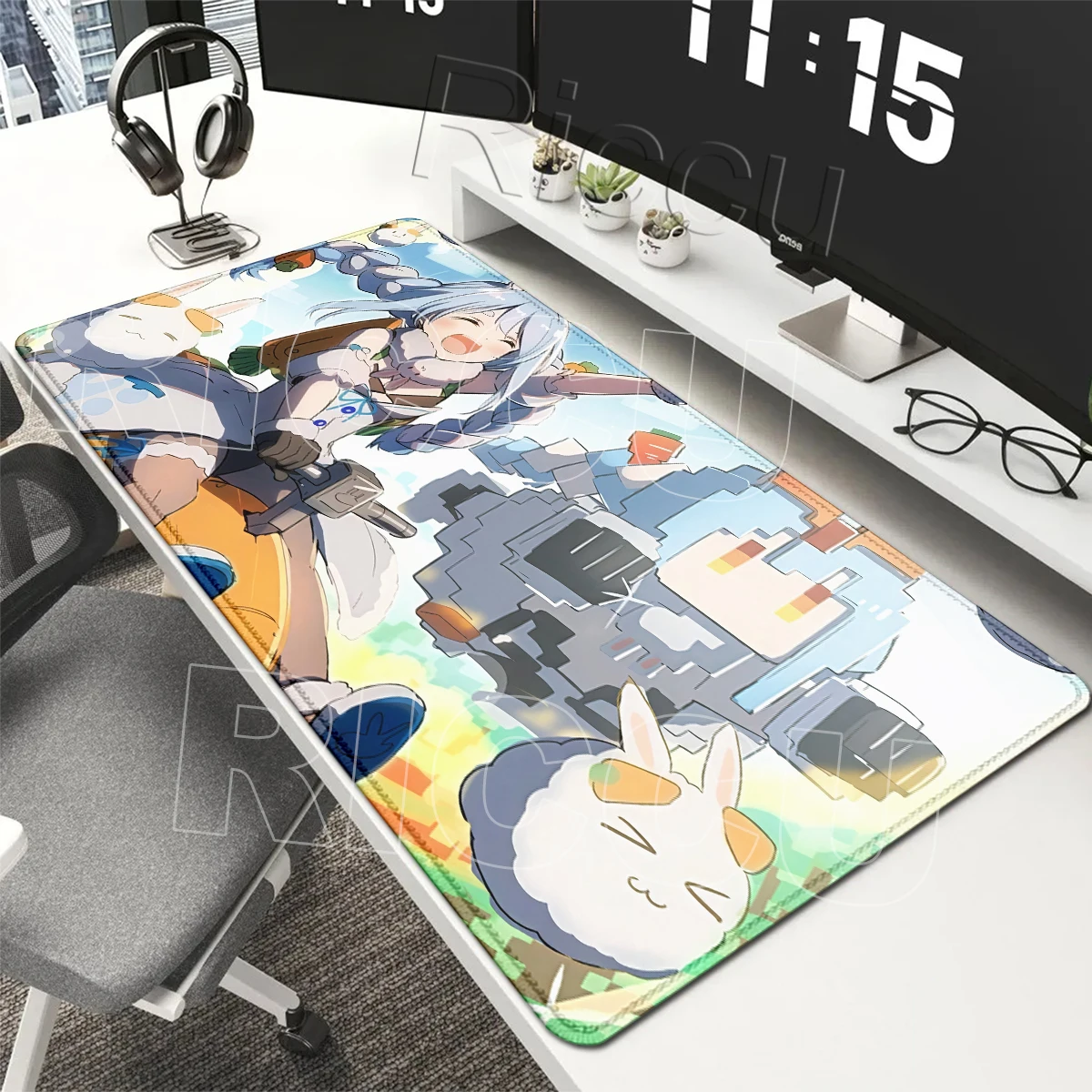 Novo Mouse Pad Usada Pekora com Impressão HD, Tapete para Laptop, Teclado de Computador, Tapete Kawaii de Anime para PC, Tapete Gamer XXL para Gabinete