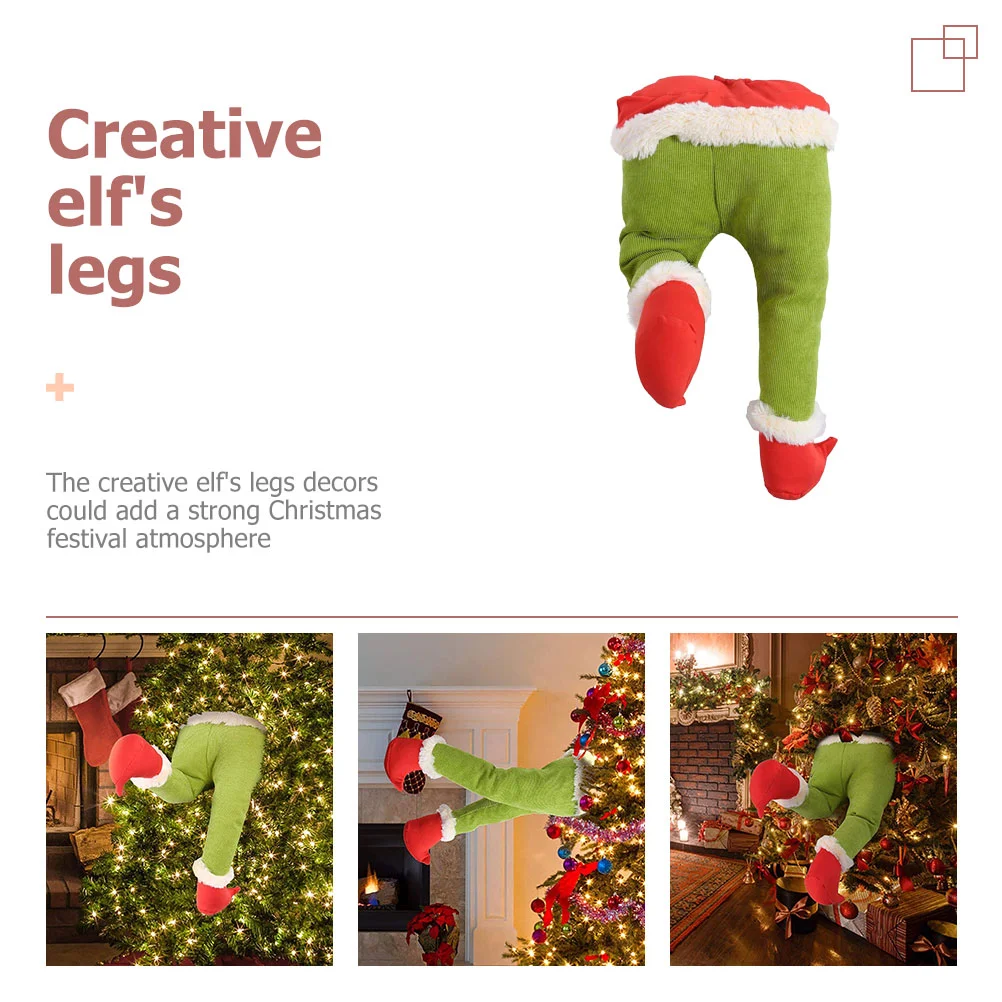 Elf Legs for Car Hristmas Decorations Christmas Party Wreath Xmas Tree Stuck Topper