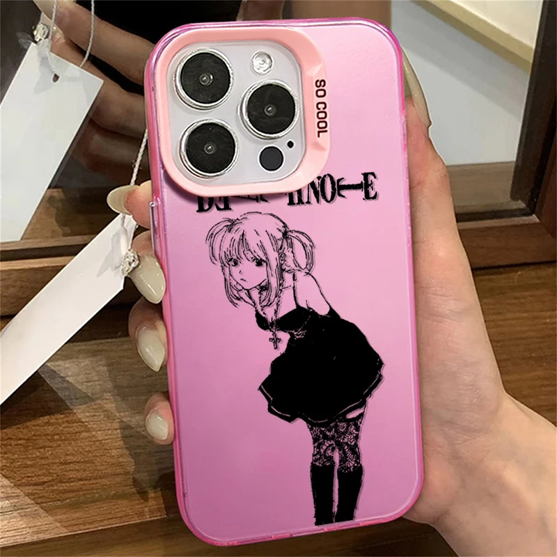 Anime DEATH NOTE For iPhone Apple 15 14 13 12 11 XS XR X 8 7 Pro Max Plus Colorful Silver Shockproof Phone Case Cover Soft TPU