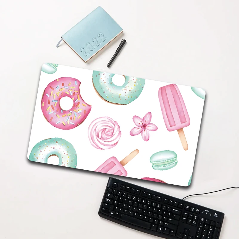 

Watercolor Dessert Pattern Mouse Pad Large Non-slip Waterproof Desk Mat for Laptop Office
