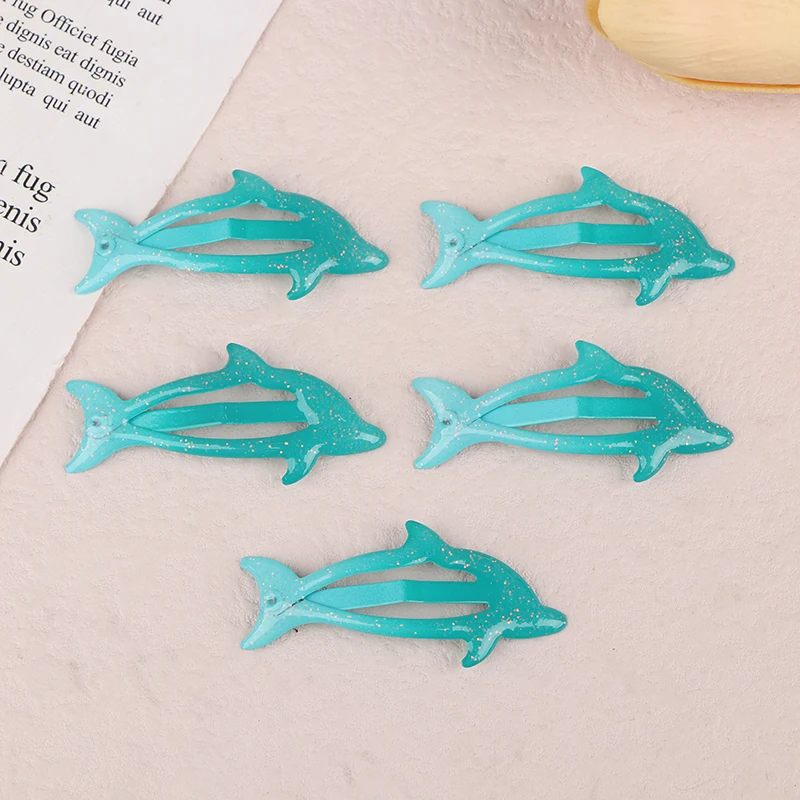 5 Stück bunte Glitzer-Delfin-Haarspangen für Mädchen, Frauen, Kinder, Urlaub, Party, Geschenk, Haarschmuck, Kopfbedeckung – Detail 15