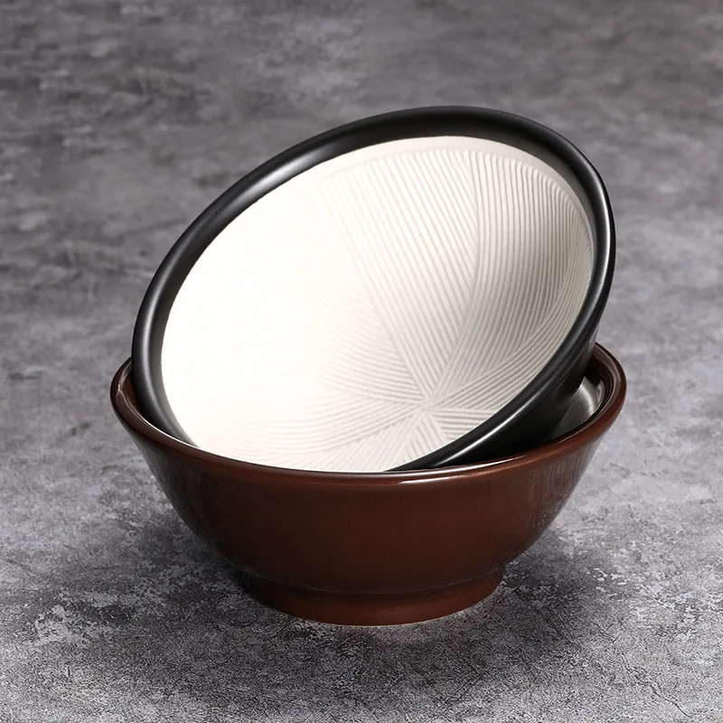 1PC Japanese Style Ceramic Grinding Bowl Kitchen Restaurant Tableware Food Bowl for Home Restaurant Hotel 12.2x12.2x5.2cm