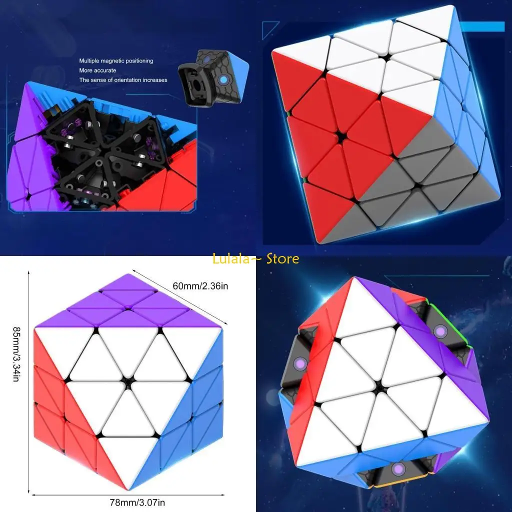 

Y4QA Stickerless Octahedron Puzzle Cube for Beginner Professional 3x3 FTO Speed Cube for Enhancing Activity