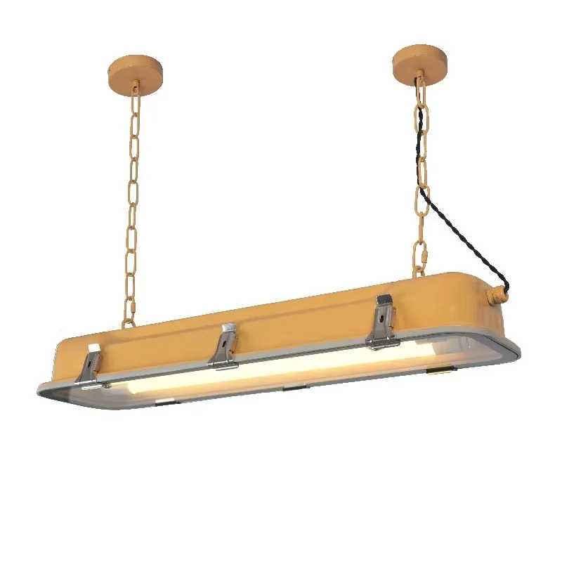 Wabisabi Style Industrial Restaurant Chandelier Bar Counter Cafe Studio Creative Yellow Long Light Emitting Diode Stainless Stee