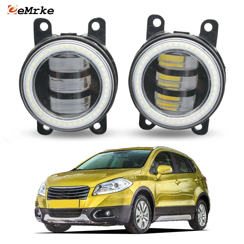 

Led Fog Lamp Lens White / Yellow 20W x2 For Suzuki SX4 S-cross 2013 2014 2015 2016 2017 2018 Add Angel Eyes DRL Day Lights Halo