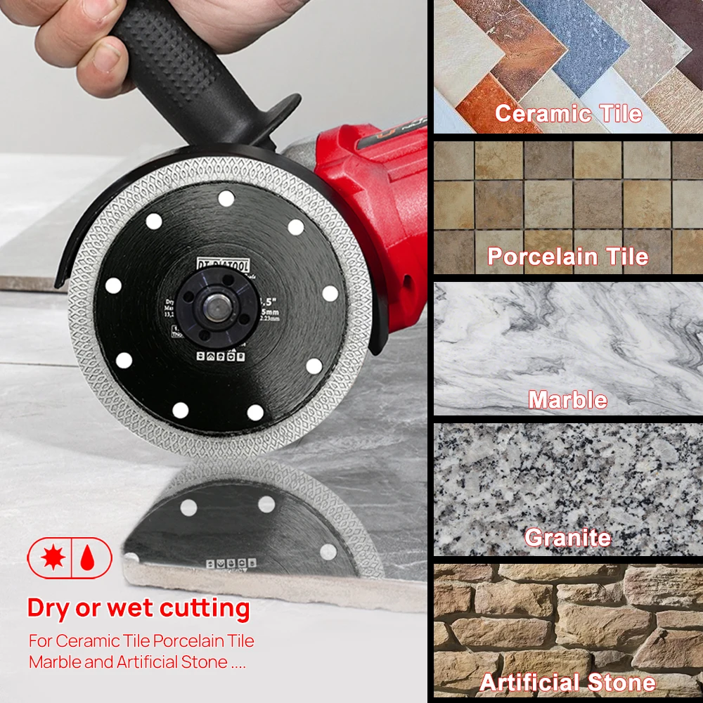 Disco de corte de diamante para azulejo de cerámica y porcelana, hojas de sierra de 8 pulgadas y 200mm de diámetro, unidad de corte para mármol,