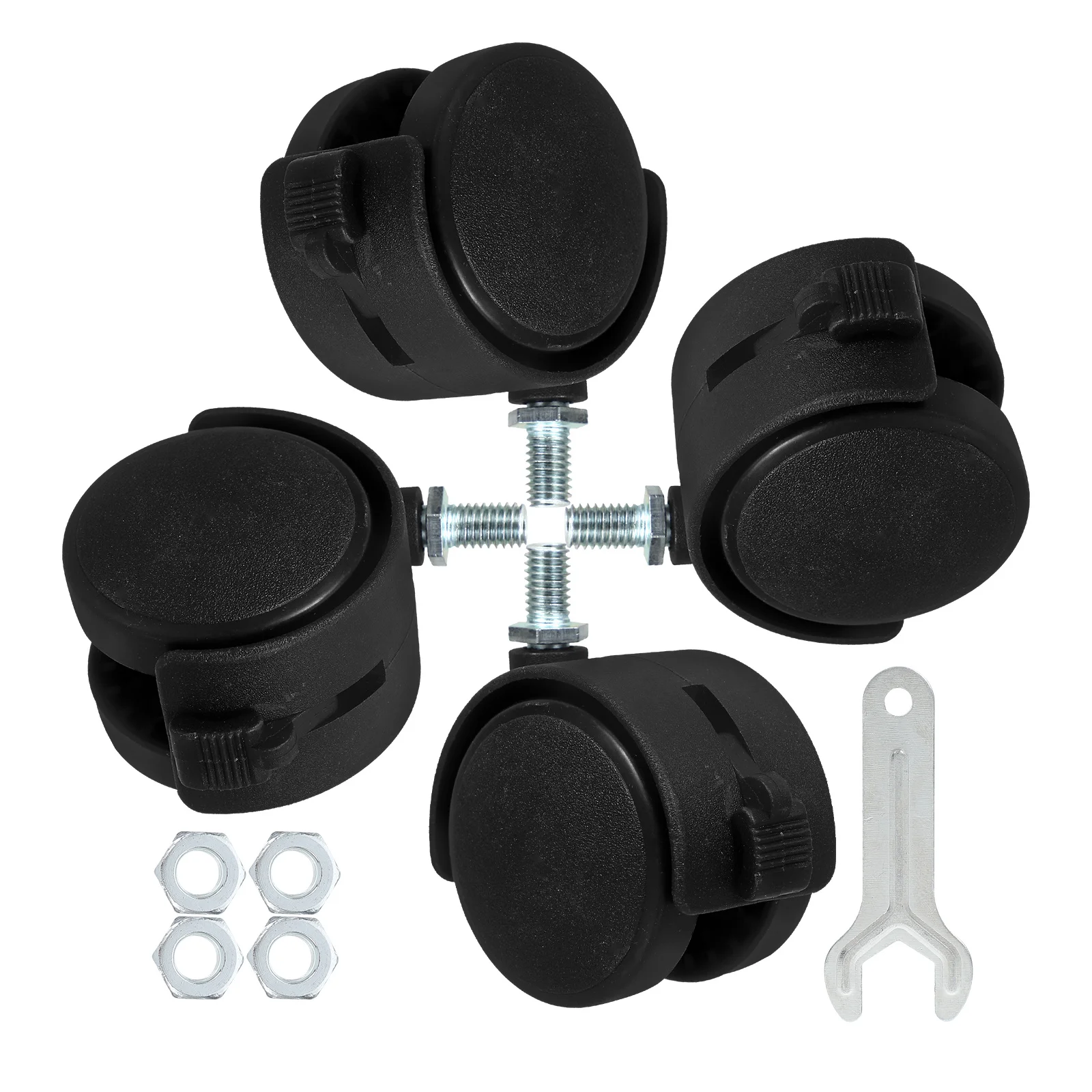 

4Pcs Brake Swivel Caster Wheels Heavy Duty Furniture Casters Plastic Replacement Cribs Stroller Workbench Shelf Wheels