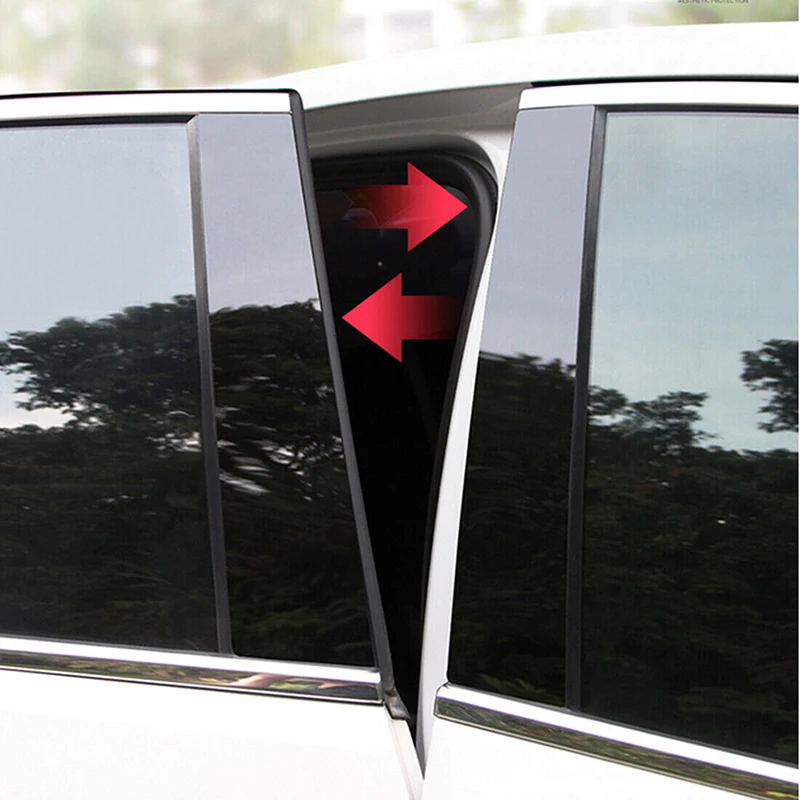 6Pcs Glossy Black Pillar Posts Window Cover Fit For Volvo XC90 2003-2010 2011 2012 2013 2014 Door Side Trim Sticker Accessories