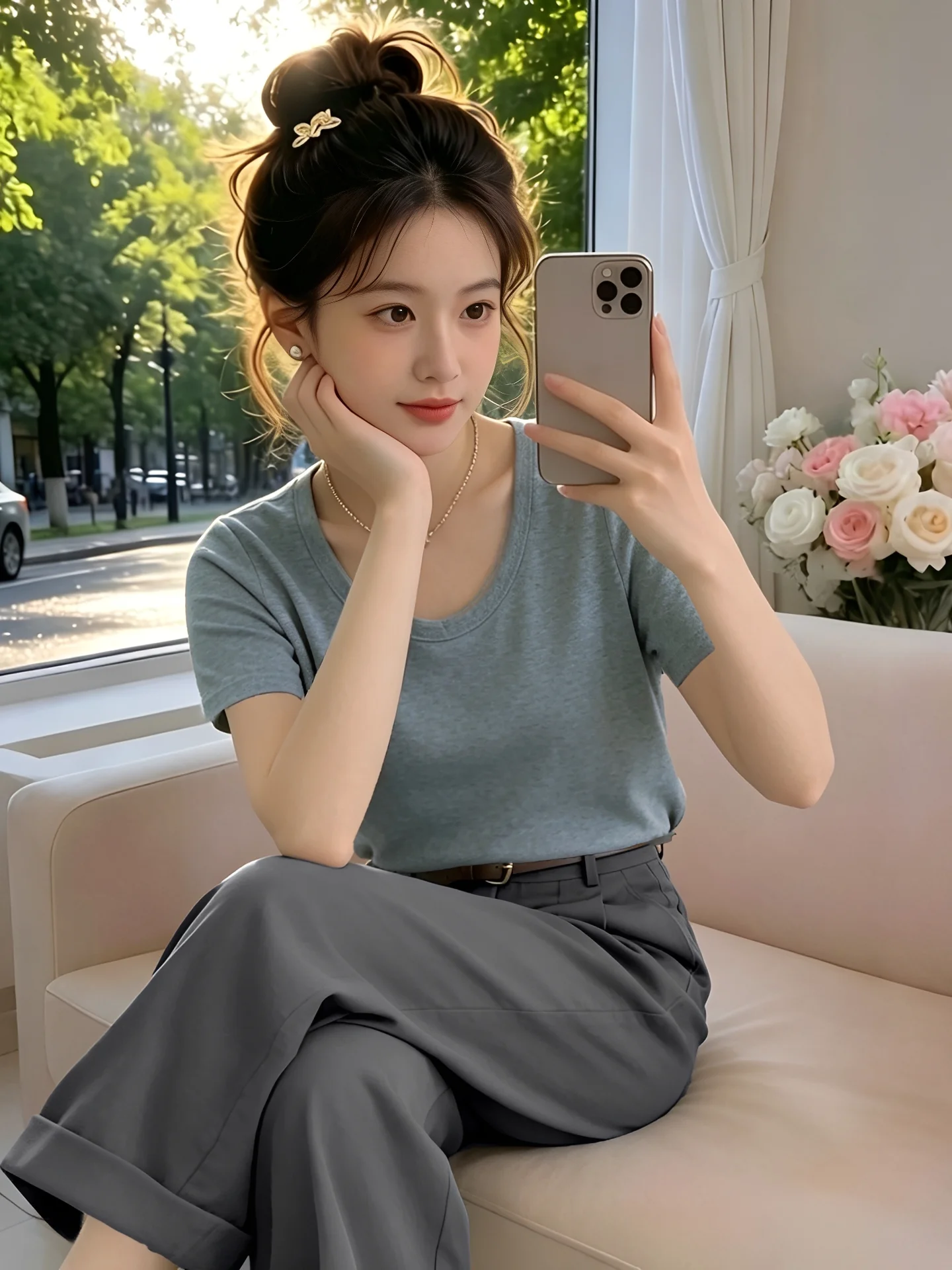 

Summer New Korean Style Simple Loose Wide Leg Pants And Short Sleeve T Shirt Women's Fashion Set Casual Comfortable Clothing