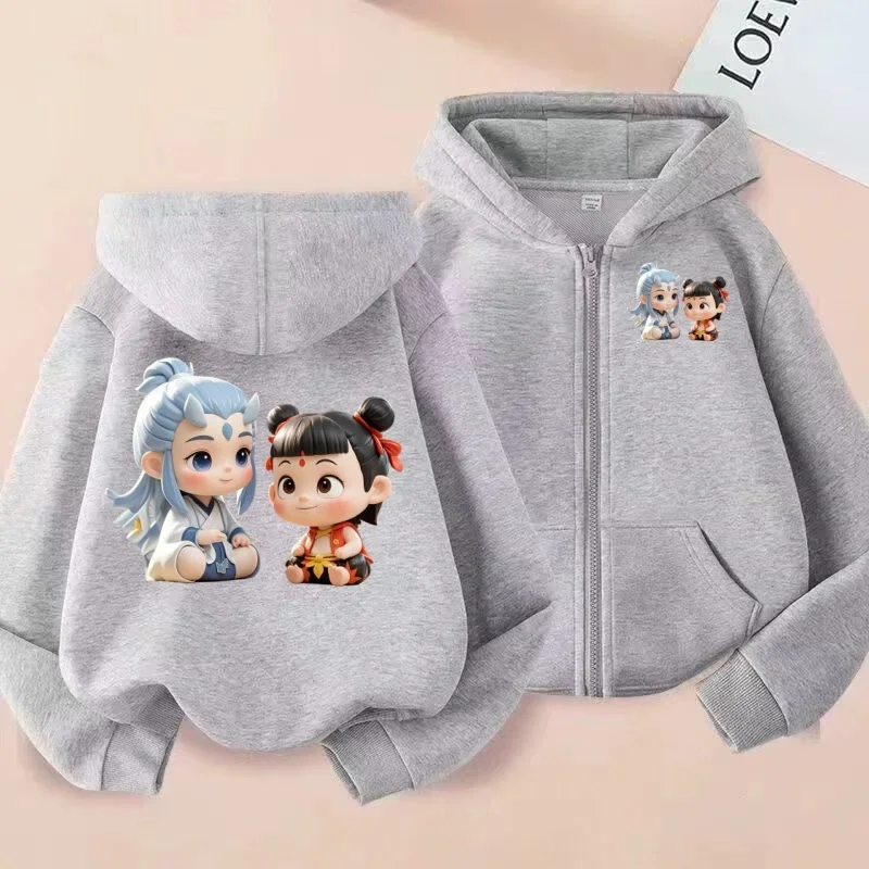 سويت شيرت بسحاب لطيف وعصري للأطفال من Q-version، قميص بغطاء للرأس على شكل رسوم متحركة للأولاد والبنات #6