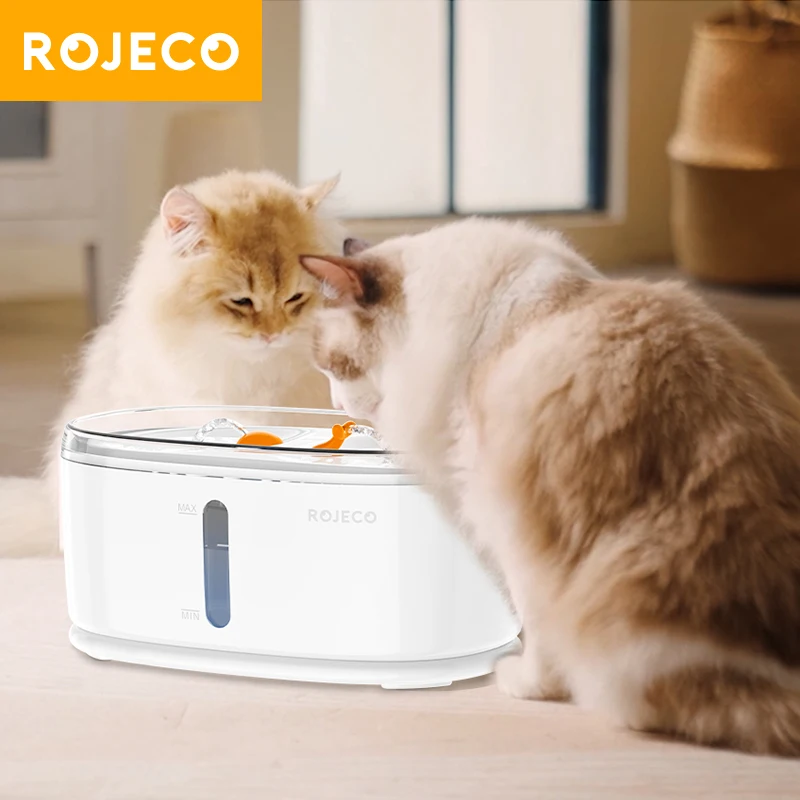 ROJECO التلقائي نافورة الماء للحيوانات الأليفة موزع مياه ذكي لمتعدد القطط الحيوانات الأليفة شارب الكلب أطباق المياه 2.5L الشرب الملحقات