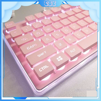 X7 Silent Keyboard Female Silent Office Pink Wireless Computer Mechanical Touch Mouse Set Appearance Ceiling With Backlight