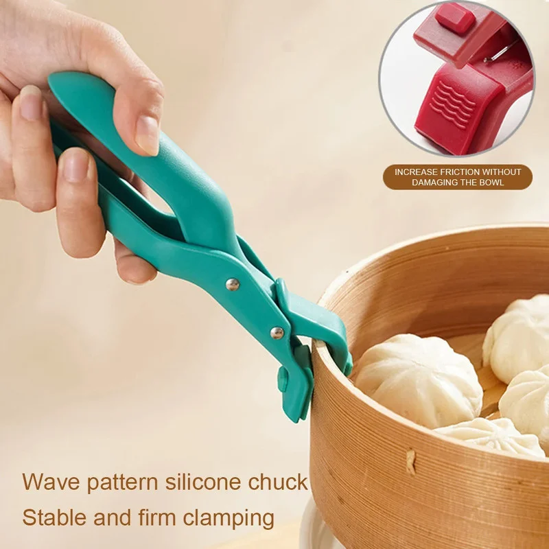 Multi-Purpose Bowl Holder Clip,Lightweight Kitchen Cooking Tongs,Silicone Non-Slip Heat Insulation Anti-Scald Clamp