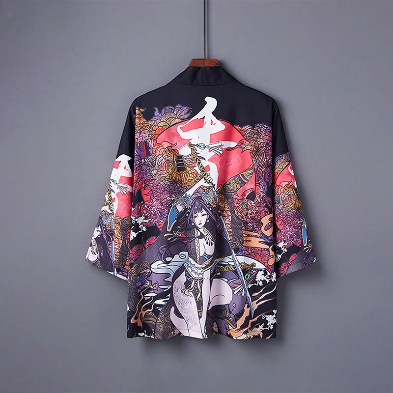 

Ancient Style Anime Print Cosplay Role-Playing Uniform Haori Cardigan Summer Kimono Yukata Sun Protection Shirt