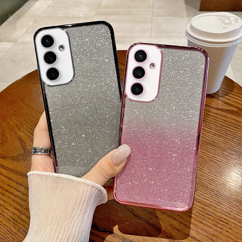 For Samsung Galaxy A05S Case Samsung SM-A057F, SM-A057M Phone Case Shiny Glitter Plating Silicone Camera Lens Soft Back Cover