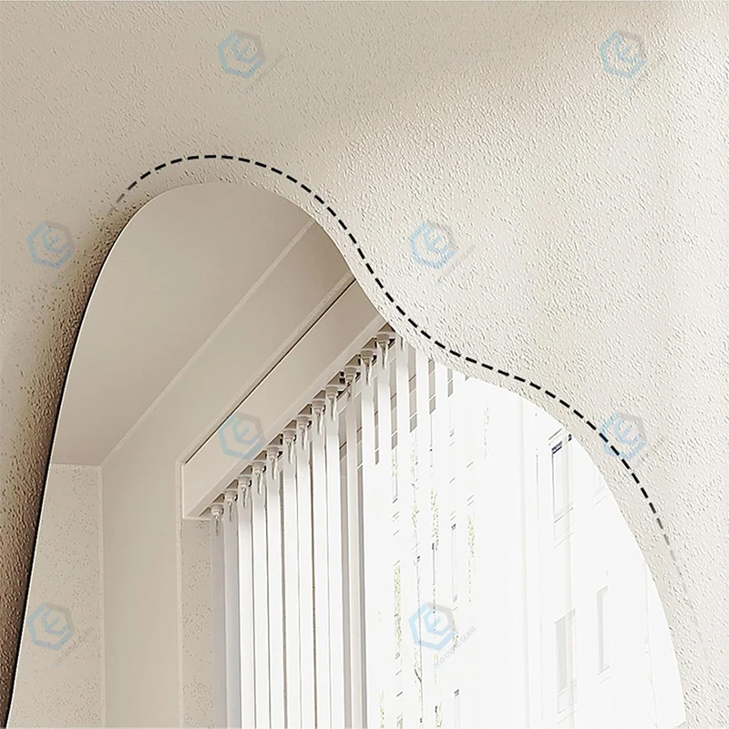 Cloud Shape Frameless Irregular Wall Mirror Wavy Design Full Length Art Decor Custom Size Modern Home Decoration