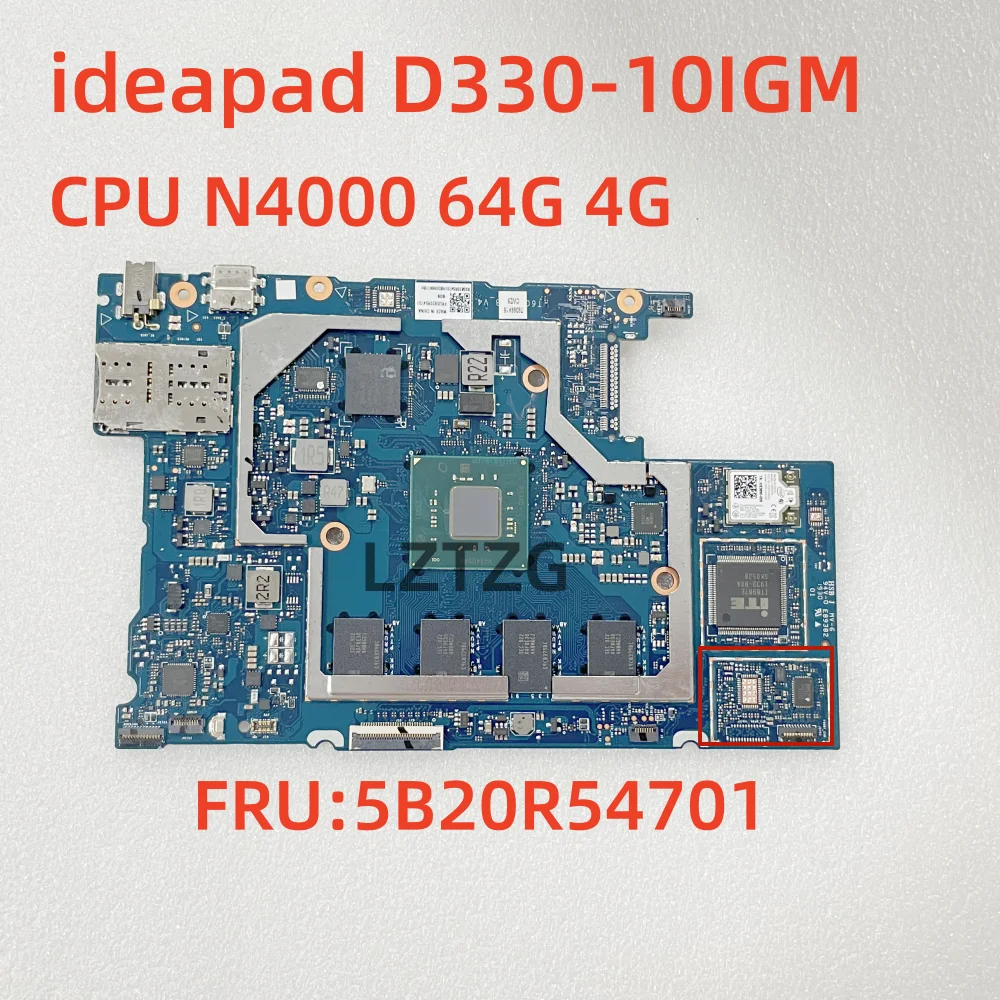 Motherboard For Lenovo ideapad D330-10IGM Laptop Mainboard CPU N4000 RAM 4G SSD 64G 5B20R54701 100% Tested Work