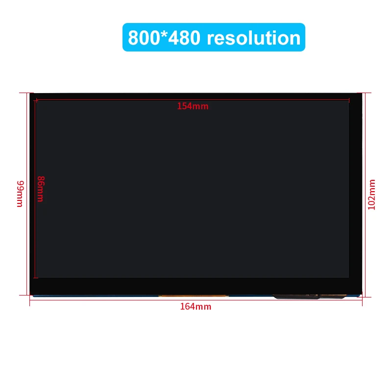 Touch screen DSI da 7 pollici Display IPS 800*480 Cavo LCD MIPI CSI con supporto per Raspberry Pi 5 4B 3B+ 3B