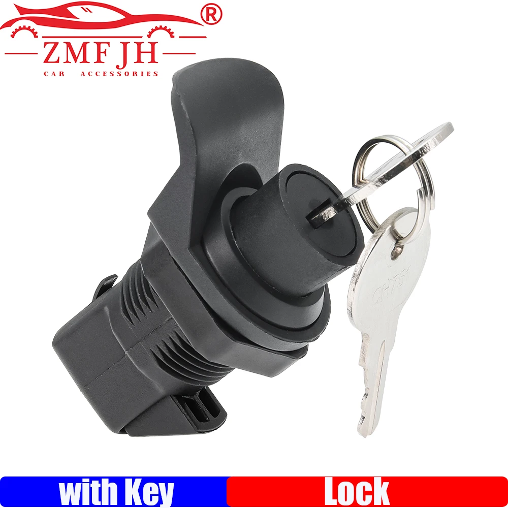 ZMFJH 1PCS Locking Push Button Latch for Marine Boat RV Camper Tool Box Durable Latch Button Lock with 2 Keys Replacement Parts