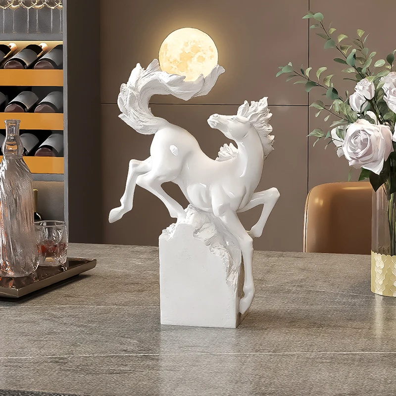 

Home Decoration Horse Statue Crafts Decoration Office Opening Gift Living Room Entrance Bedroom Night Light Ornament
