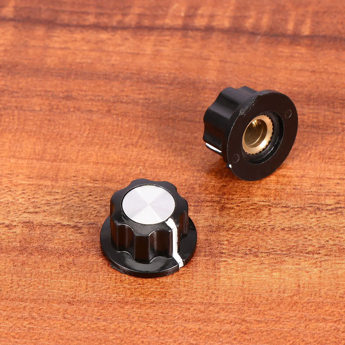 15 pièces de boutons rotatifs pour potentiomètre, 6 mm, en plastique, réglables, rotation à 360 degrés, remplacement pour meubles audio et instruments de musique