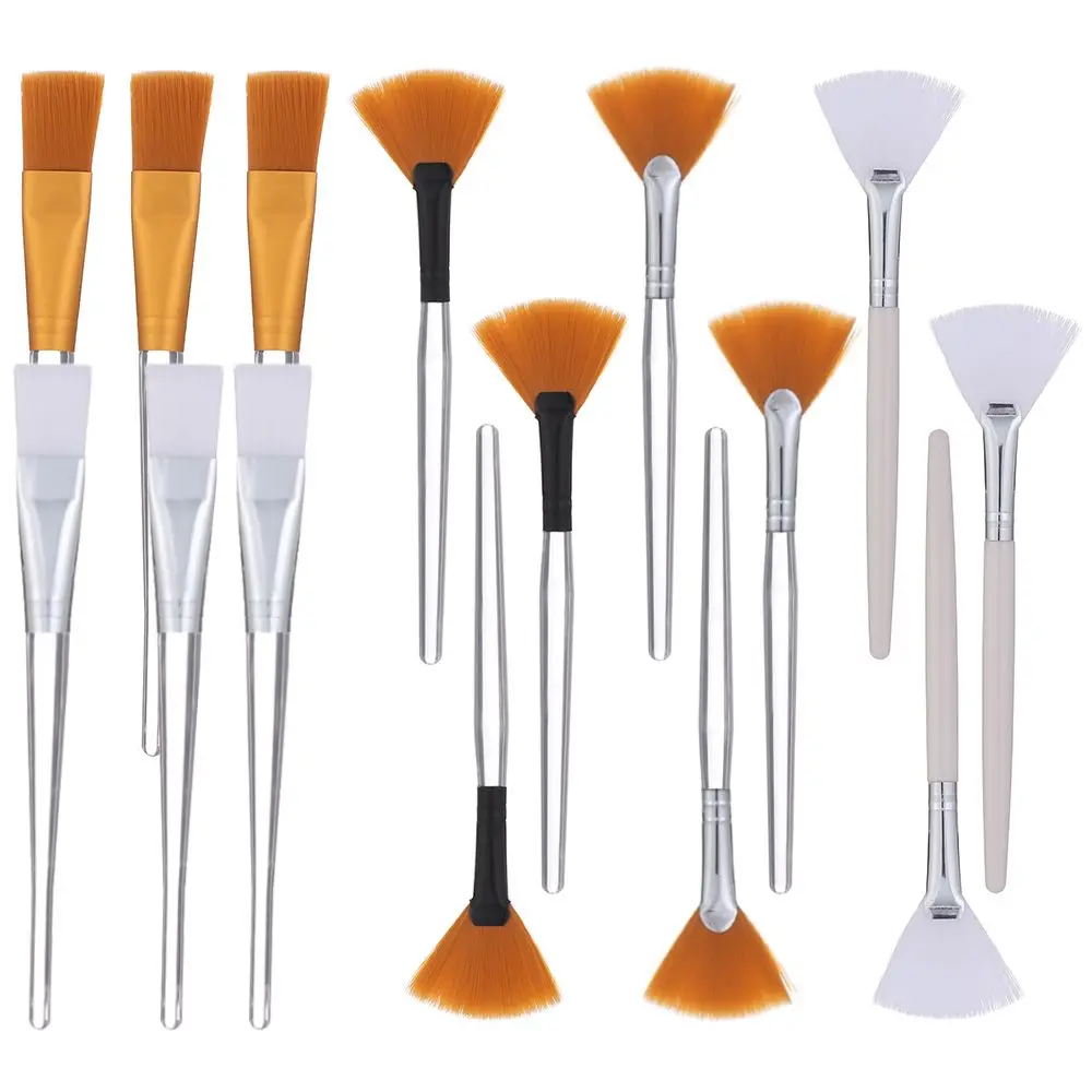 Brochas de maquillaje para mujeres y niñas, cepillo para mascarilla Facial, máscara de arcilla DIY para aplicar mascarilla para dormir, ventilador, herramientas aplicadoras de mascarilla Facial