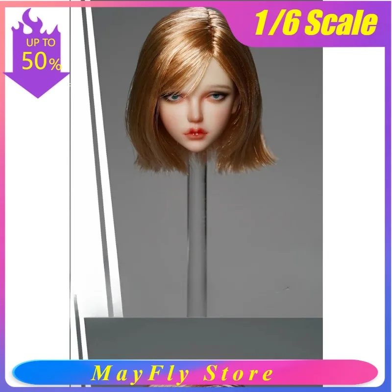 

1/6 Scale KKP005 ABCD Style Girl CARLIN Head Sculpt Movable Eye Head Carving Model for 12'' Female Soldier Toy Figures Body