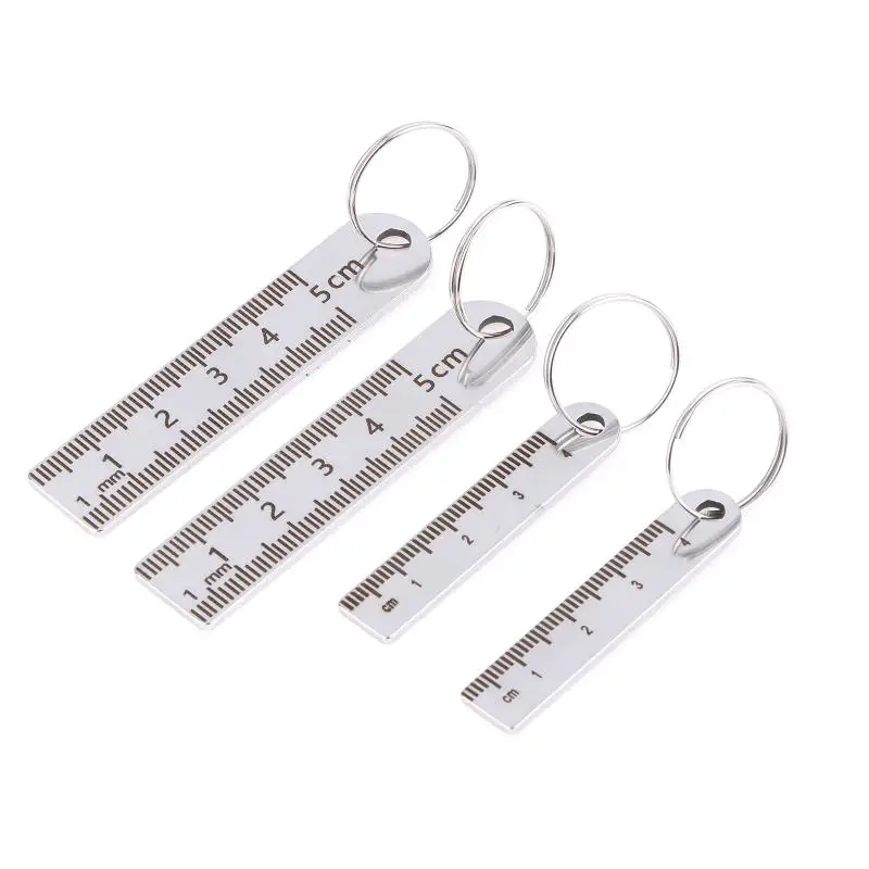 Mini Edelstahl-Lineal Schlüsselanhänger | 1-5cm Tragbares Messwerkzeug Schlüsselanhänger (Diebstahlsicheres Messlineal) – Detail 7