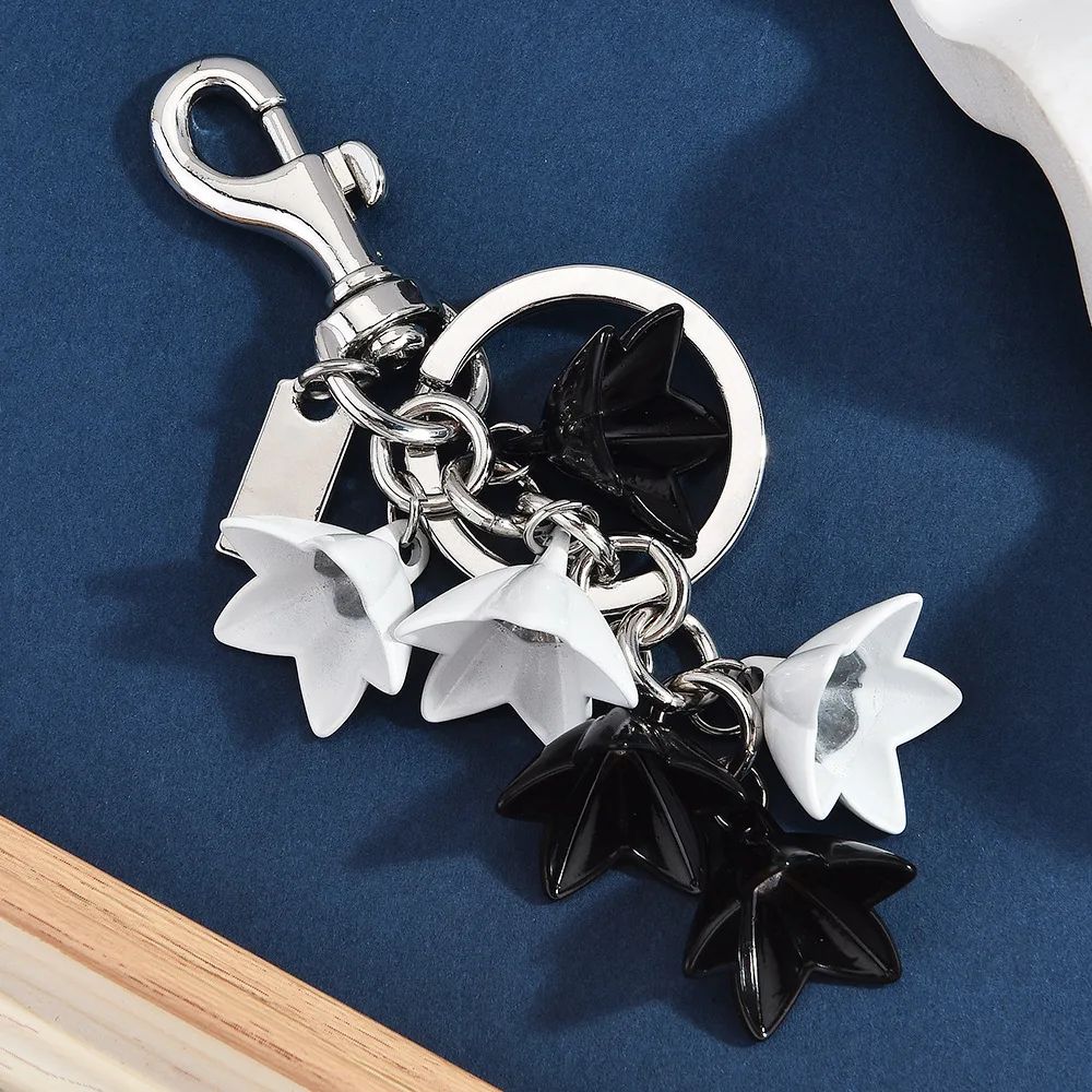 Small Fresh Countryside Wind Chime Flower Plant Flower Car Keychain Bag Pendant Metal Jewelry Decoration