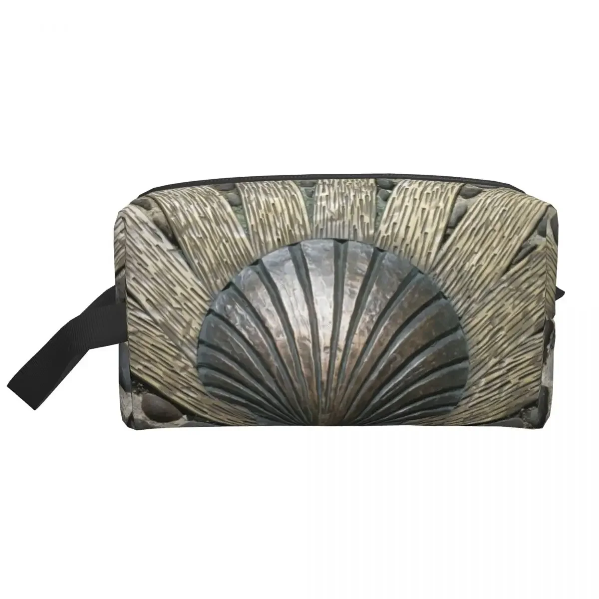 Custom Scallop Shell Camino Travel Cosmetic Bag Women Toiletry Makeup Organizer Lady Beauty Storage Dopp Kit