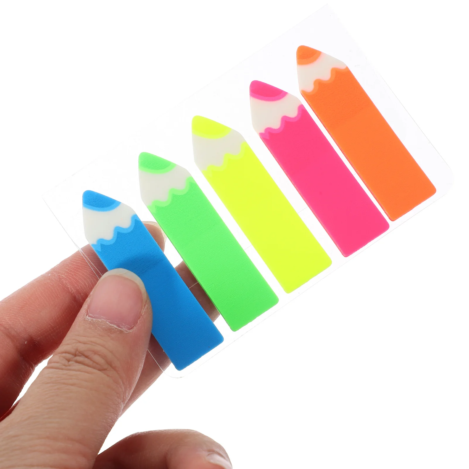 

500Pcs Fluorescent Film Label Paper Colorful Transparent Stickers Easy Carry Office Home Use Reading Highlight Strips