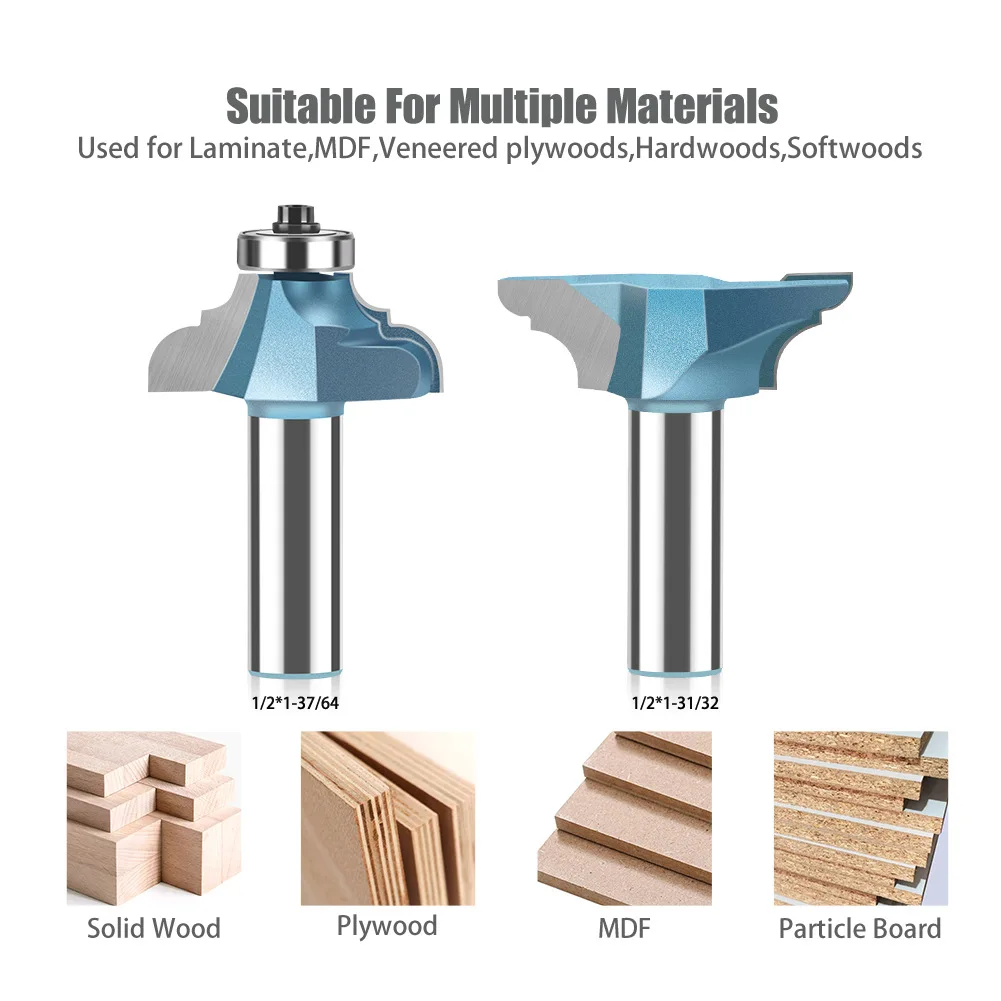 Woodworking Milling Cutter Classical Ogee Bit Tungsten Carbide Blades Double R Line Knife Cabinet Door Wooden Board Tenon Joint