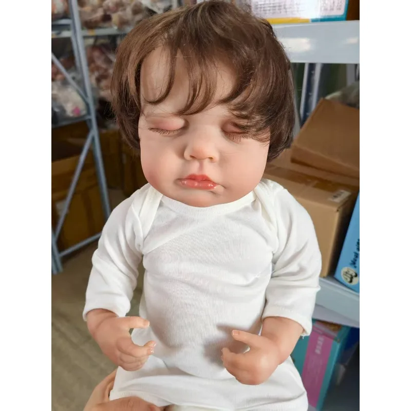 50 cm herboren pop In Sleep Loulou met geworteld haar Handverfhuid met zichtbare aderen Hetzelfde als afbeelding