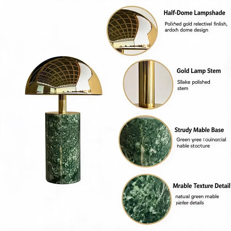 Marble Hardware, Table Lamp, Plug-in, Switch, Dimming, Coffee Shop, Hotel Atmosphere LED Light