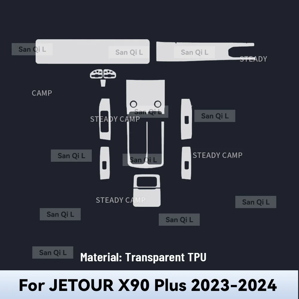 For JETOUR X90 PLUS 2023 2024 TPU Car Navigation Screen Film Gearbox Protective Sticker Anti-scratch Interior Accessories