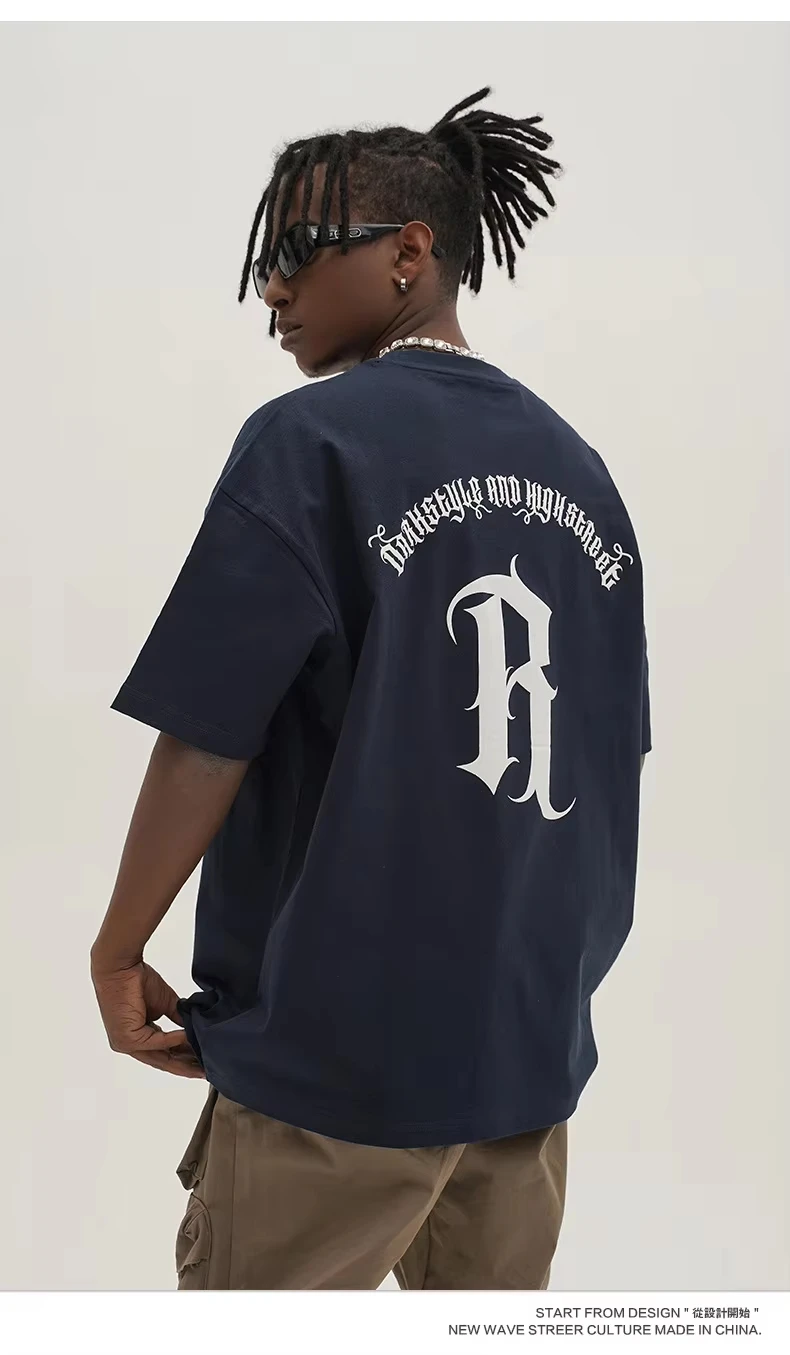 

Motorcycle high-quality printed short-sleeved summer new classic loose pure cotton men's and women's T-shirts fashion brand
