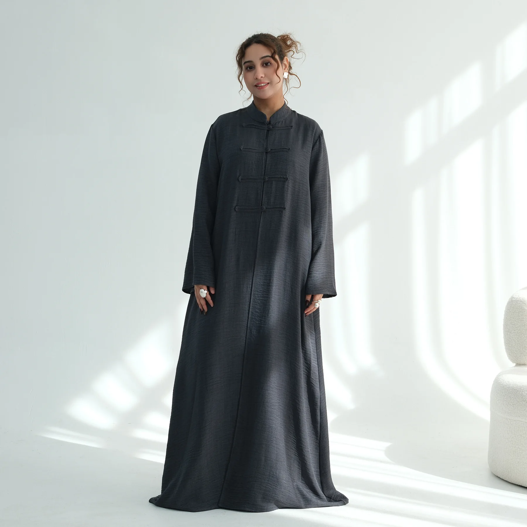 

Ramadan 2 Piece Arabic Modest Abaya Set for Muslim Women Elegant Dubai Plain Cardigan and Inner Outfit Turkey Kaftan Robe Kaftan