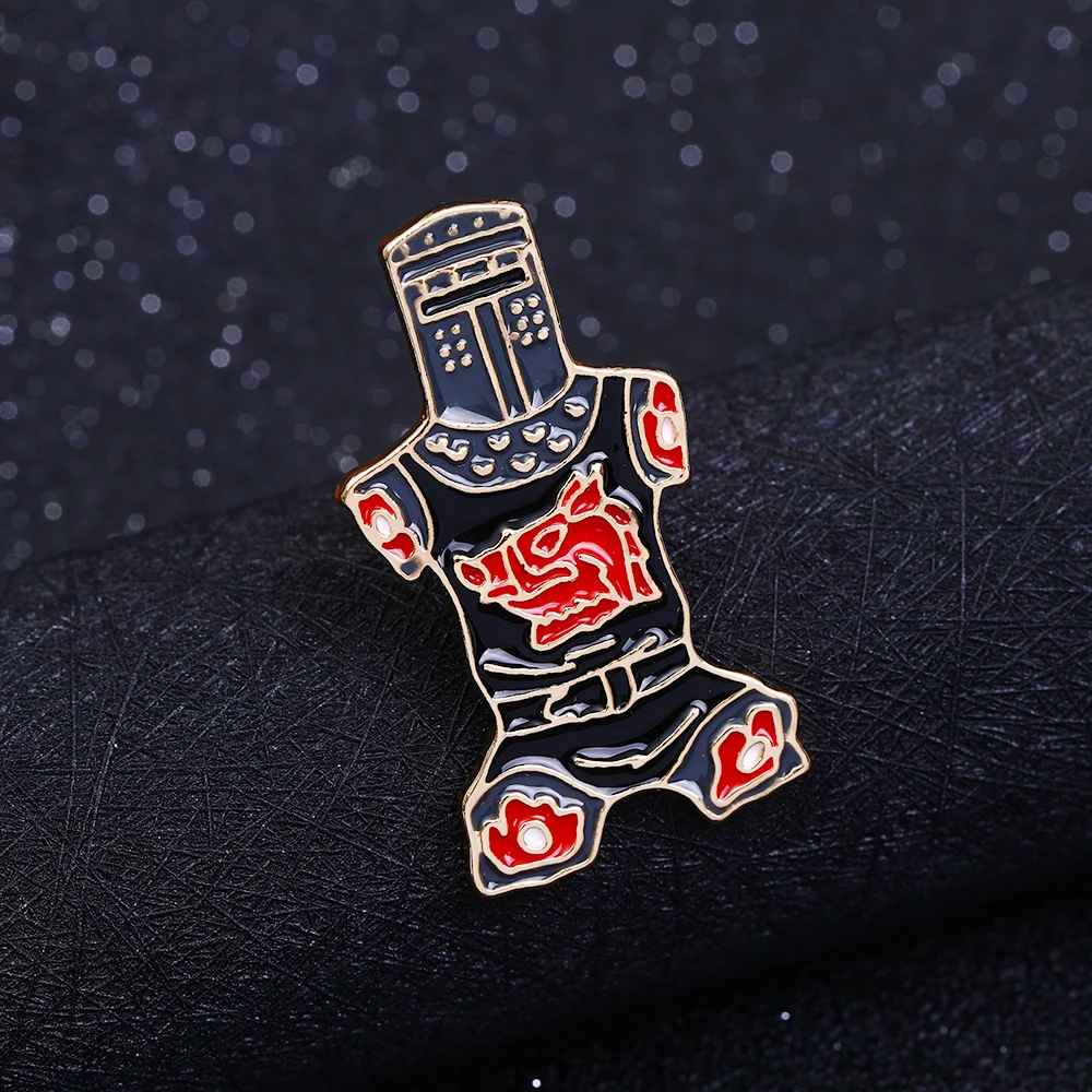 Vintage Monty Python and the Holy Grail Enamel Brooches Pinsanity Black Knight 
