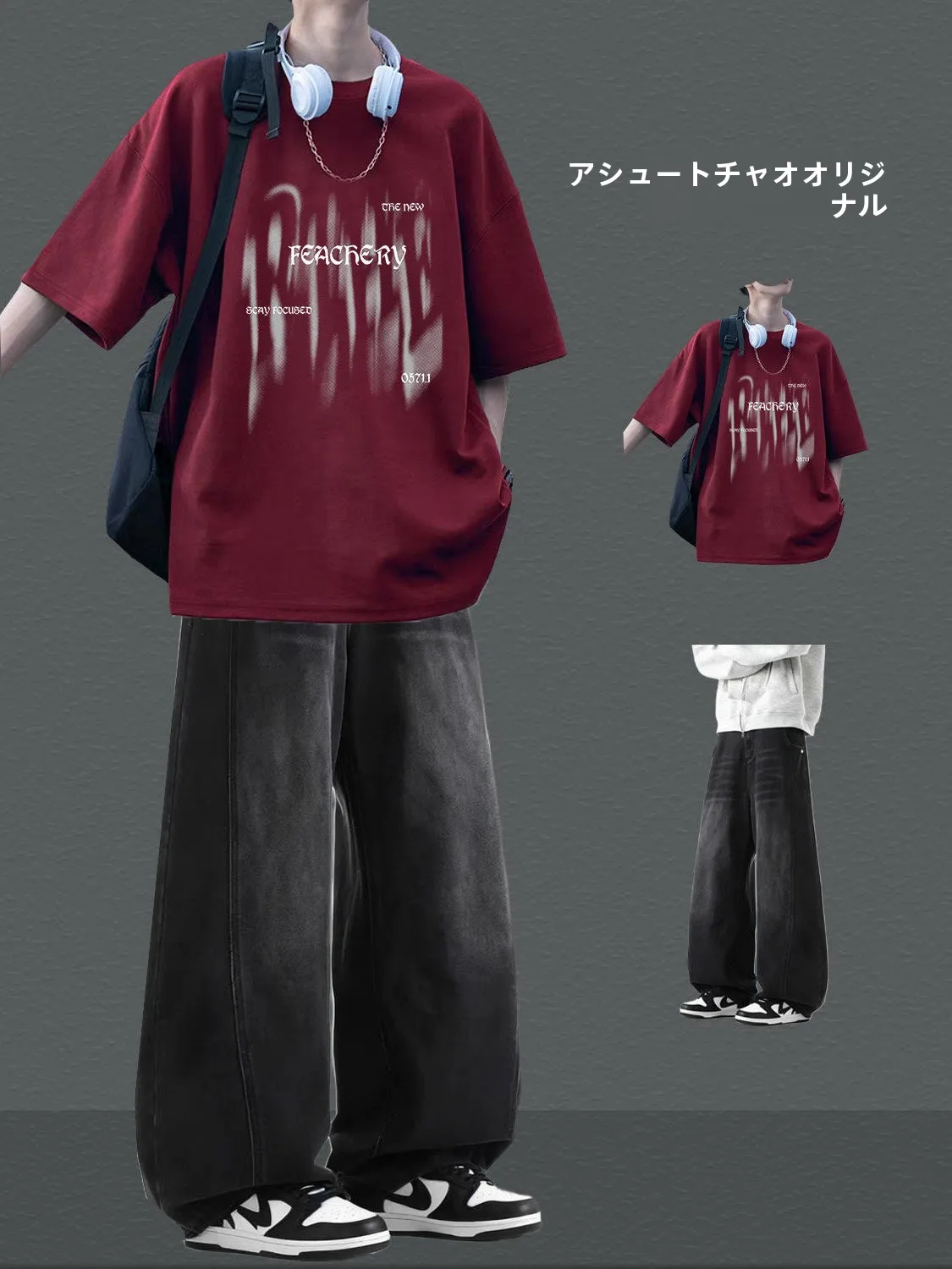 夏用半袖tシャツ-男の子-カジュアルセット-おしゃれでかっこいい組み合わせ-メンズジーンズ-ルーズtシャツ-ツーピースセット-ティーンエイジャー向け
